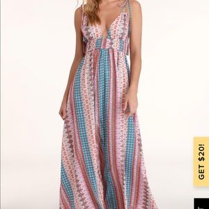 Lulu’s Maxin' Relaxin' Multi Print Maxi Dress